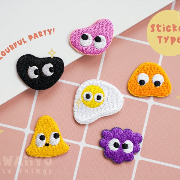 little monster embroidered patch sticker/cute embroidery/Small Patches sticker for laptop/colourful sticker for planner/stick-on patch/DIY