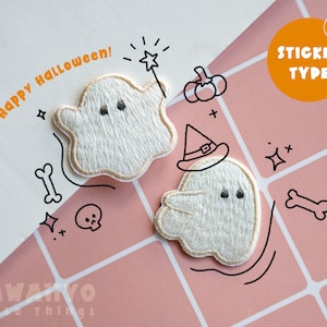 Happy Halloween ghost embroidered patch sticker/cute embroidery/Small Patches Decoration sticker for book/sticker for laptop/kawaii stickers