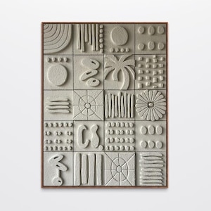 Escultura de pared 3D de yeso hecha a mano: pintura abstracta 3D texturizada de gran tamaño
