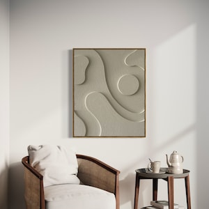 3D Abstract Wall Art, Minimalist Wall Sculpture, Neutral Tone Painting, Mid-Century-Modern Decor, Wabi-Sabi Wall Hanging, Oversized Painting