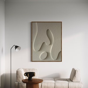 Arte mural de yeso, Arte mural minimalista, Arte mural con textura 3D, Pieza de pared tridimensional, Arte mural bohemio, Pintura con estructura en relieve, Beige