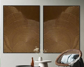 Bronze & Gold Textured 3D Wall Art Set