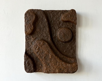 Minimalist 3D Textured Wall Art: Dark Brown Abstract Wall Sculpture