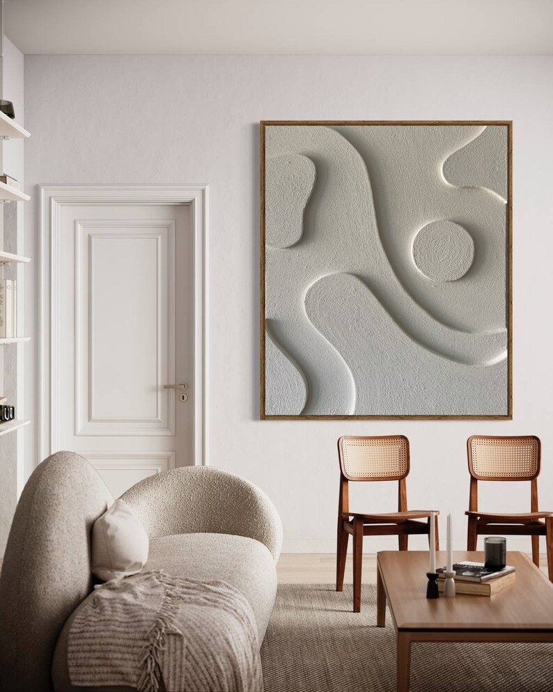 Midcentury Modern Relief Painting Plaster Wall Art 3D Wall Etsy