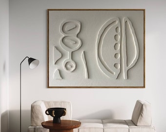 Modern Abstract Wall Sculpture: Textured Plaster Art, Boho Chic Decor, Unique Relief Hanging