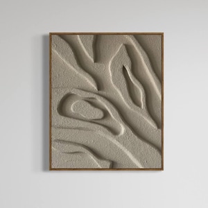 Framed Textured Wall Art – 3D Neutral Organic Minimalist Home Decor | Modern Dimensional Texture Paste Artwork | Sculptural Wall Accent