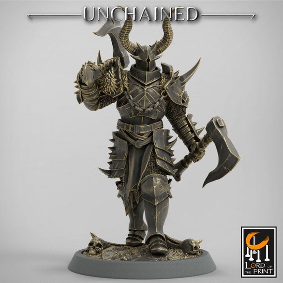 D&D Warrior - Dual Axe | Berserker | Dark Paladin | Knight - Etsy