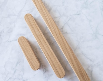 Tiradores de cajón de madera maciza de roble FSC - Tirador de madera, Tiradores Ikea, Tiradores Ikea Pax, Tirador de cajón de roble, Tirador, 10 - 120 cm