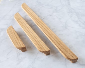 Ladegrepen van massief FSC-eikenhout - Keukentrekgreep, Ikea-handvat, Houten handvat, Ikea Pax-handvat, Ladehandvat, Eiken ladetrekgreep, 10-110 cm