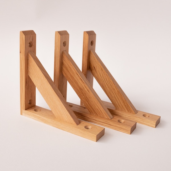 Shelf Brackets Oak Wood, Rustic Shelf Brackets, Farmhouse Shelf Brackets, Heavy Duty Shelf Brackets, Shelving Brackets