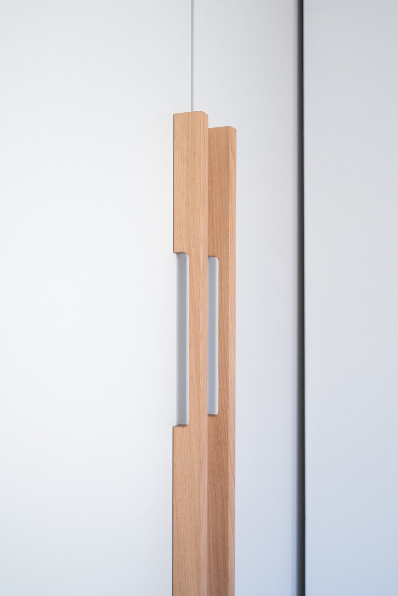 Wardrobe Handles Wood Long Cupboard Handles, Long Wardrobe Handles, Oak