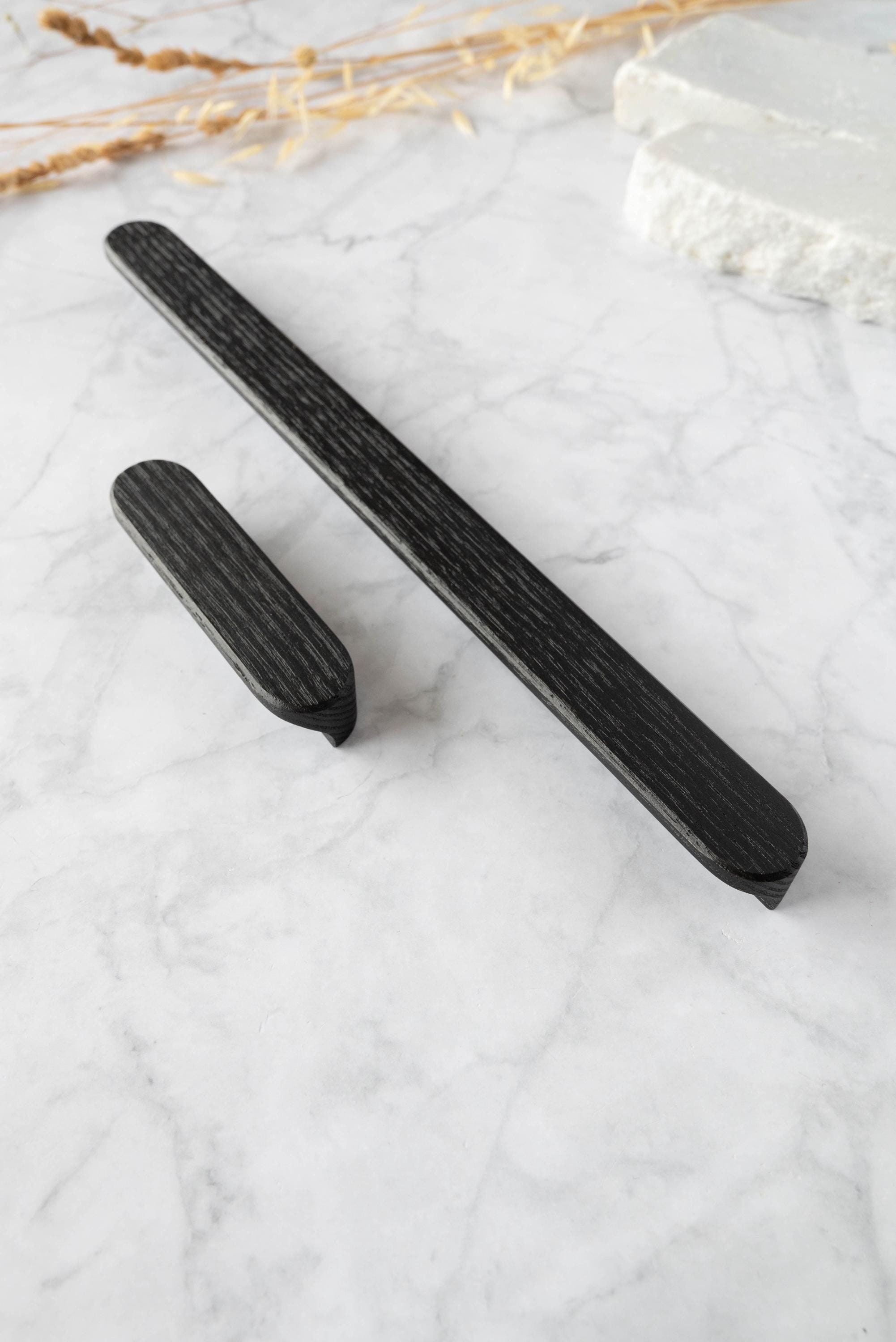 Black Drawer handles - Black Wooden handle, Black Ikea handles, Ikea Pax handles, DIY furniture, Black drawer pull, Pull handle, 10 - 120cm