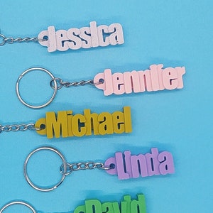 Customizable Keychain name Personalised tag Gifts for Children, Gifts for Her, Gifts for Him, Travellers accessory, School Bag gifts ideas image 4