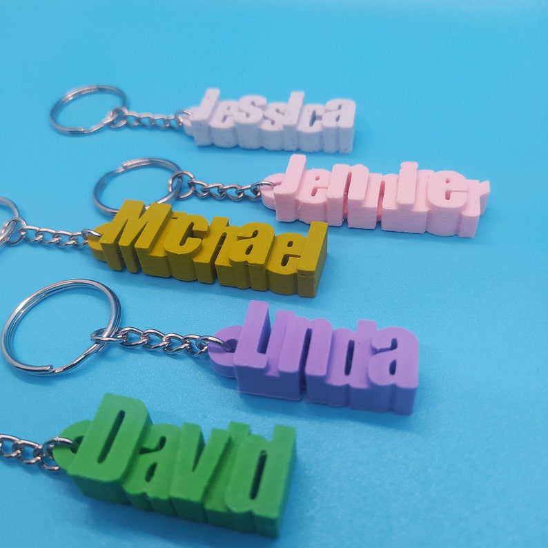 Customizable Keychain name Personalised tag Gifts for Children, Gifts for Her, Gifts for Him, Travellers accessory, School Bag gifts ideas image 7