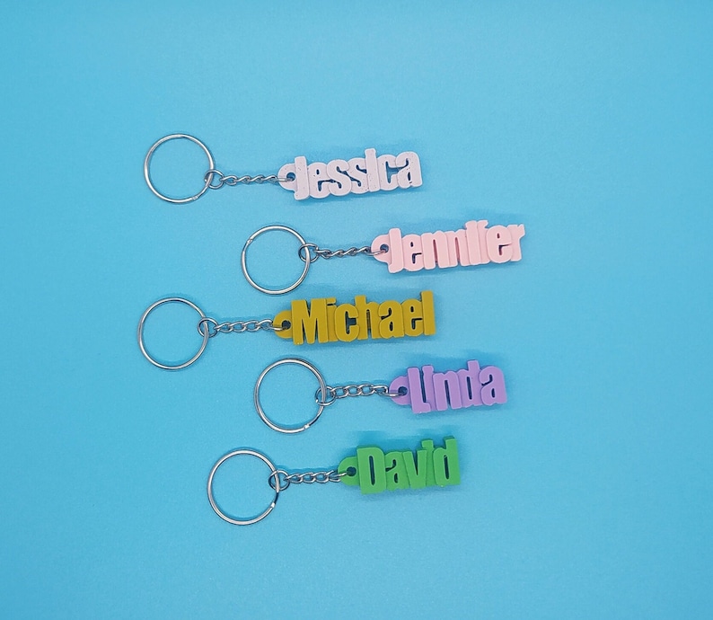 Customizable Keychain name Personalised tag Gifts for Children, Gifts for Her, Gifts for Him, Travellers accessory, School Bag gifts ideas image 4