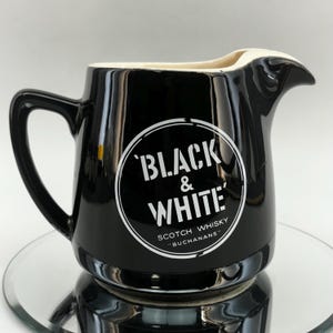 Ceramic Jug, Black White, Scotch Whiskey, Buchanas, Wade Royal England