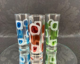 Vintage Cerve Italian Shot Glasses: Mid-Century Modern Set of 3