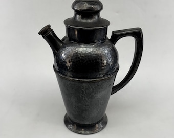 Very Vintage Hammered Silverplate Pitcher | Cocktail Shaker | Victorian Plate E.P.B.M. No. 60.5