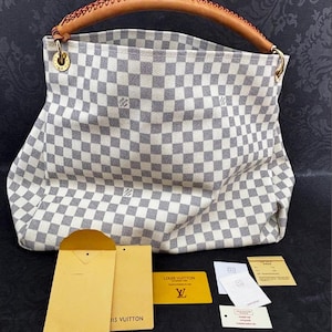 Louis Vuitton Damier Azur Artsy MM Shoulder Bag Tote - Authentic Designer Handbag With Paperwork