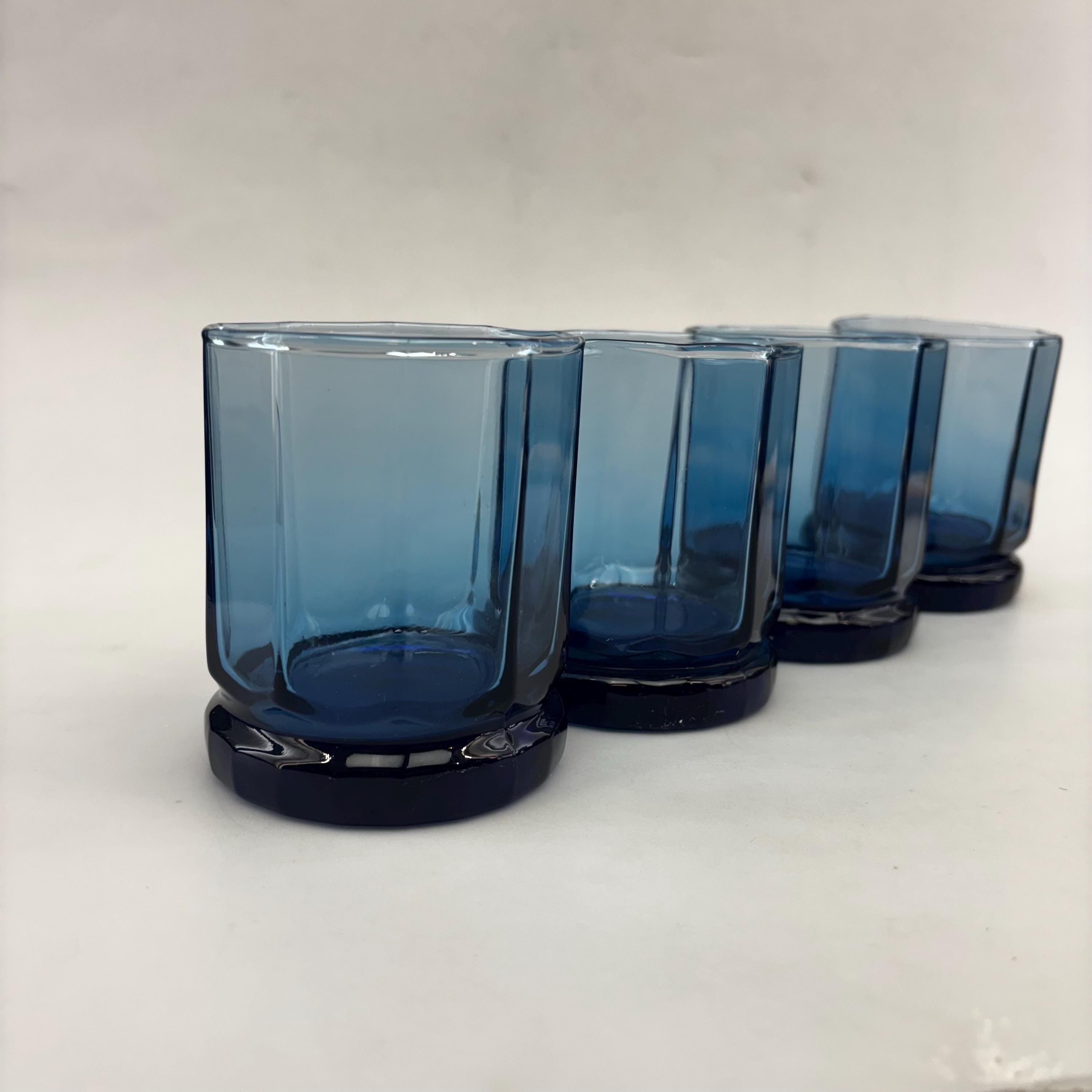 Anchor Hocking Essex 10-panel Cobalt Blue Old Fashion Glass, Set