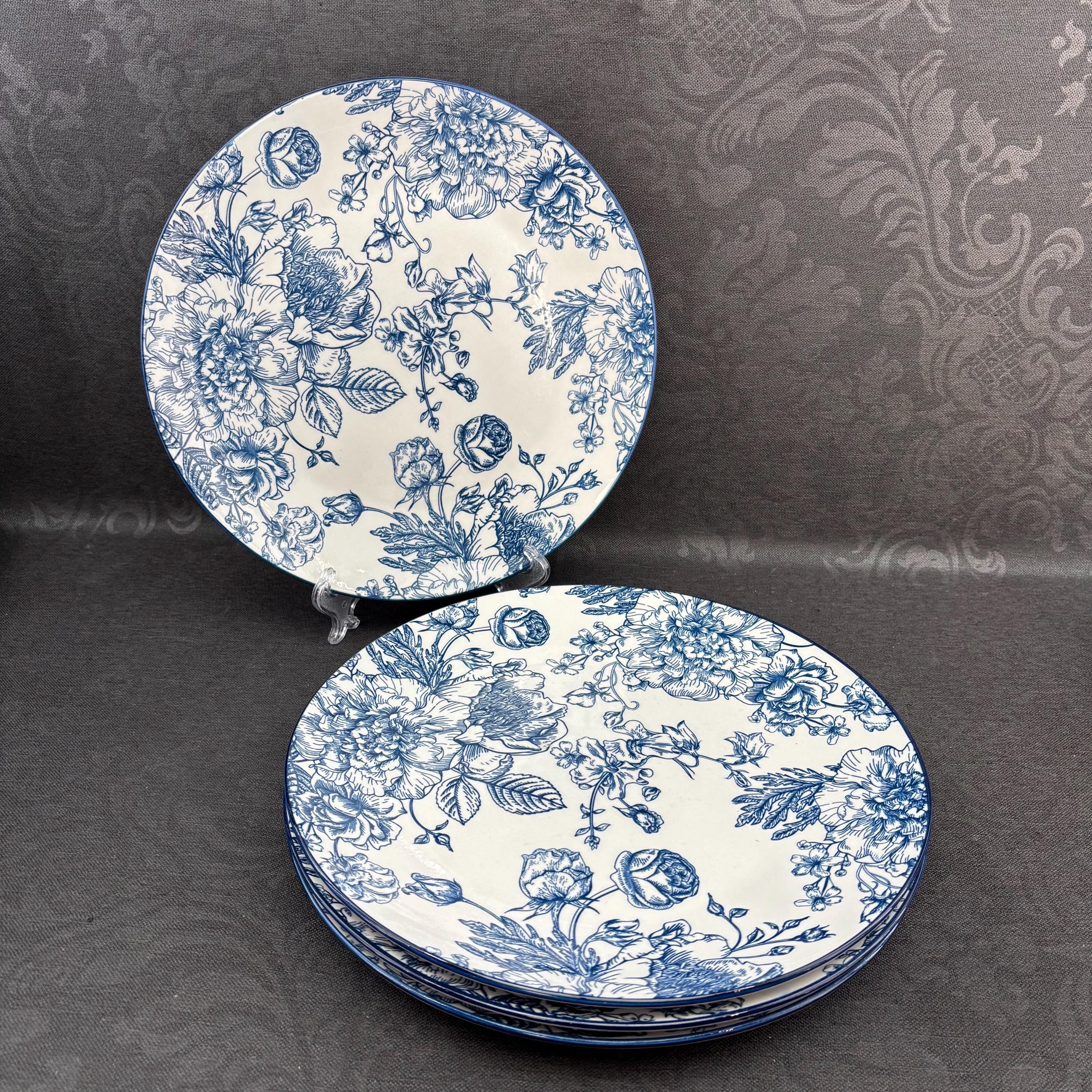 Blue Rose Dinnerware Set - Etsy