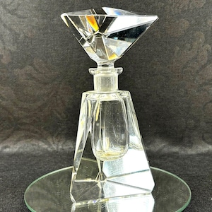 Vintage Parfümflasche aus geschliffenem Kristall mit Stopfen - Imperlux Vanity Decor