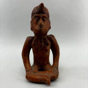 Ancient West Mexican Seated Male Figure Terracotta Artifact