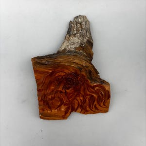 Wood Spirit Carving Vintage Hand Carved Wood Art Unique Man Face Mountain Forest Tree Spirit Rustic Natural Eco-friendly Hanging Wall Art