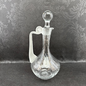Crystal Clear Industries Valerie Decanter & Stopper Optic Swirl Frosted Stem