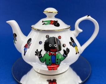 Vintage Staffordshire Mini Teekanne | Handgefertigt in England | Skurril Charakter Design | Sammlerporzellan