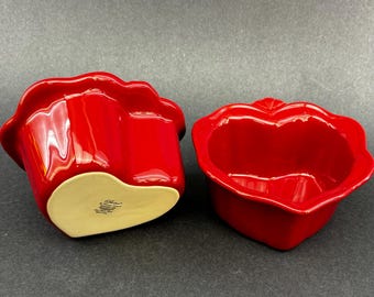 ハート型ラメキン皿 | 2個セット | ベリーレッド - Etsy 日本