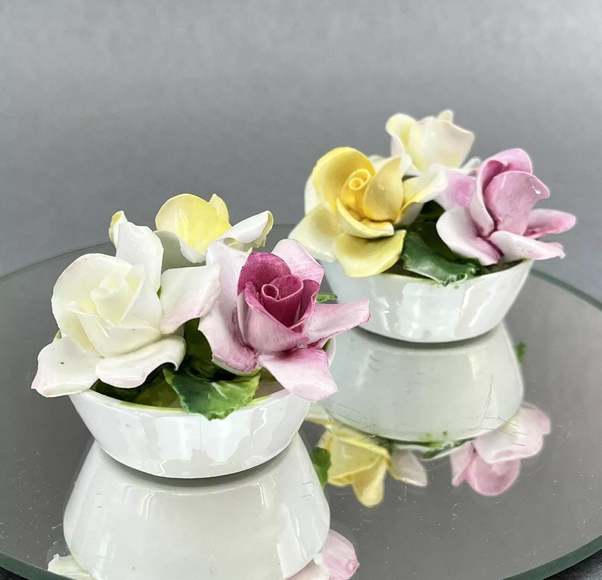 Vintage Bone China Flower Bouquet Figurine