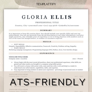 ATS Friendly Resume Template Word, Google Docs, ATS Resume, ATS cv Resume Template, Minimalist Resume, Simple Resume, Basic Resume