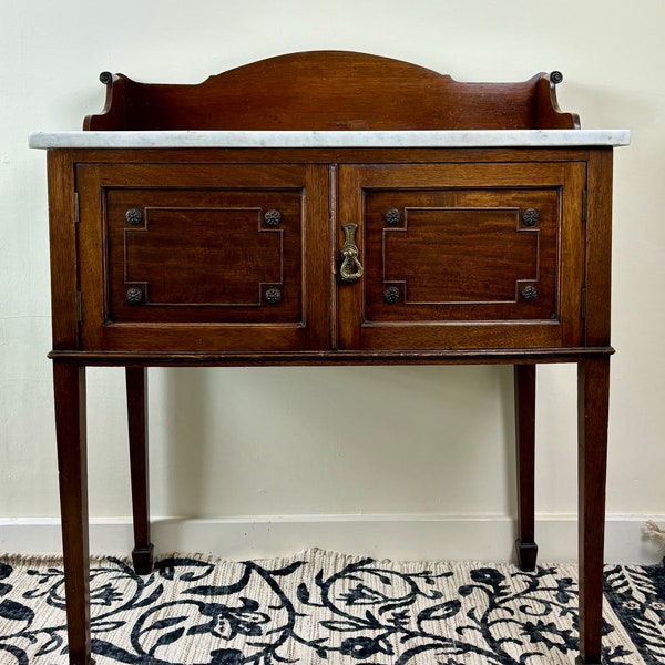 Stunning Edwardian White Marble Washstand