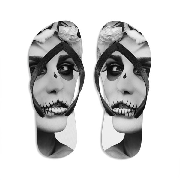 crystal skull flip flops