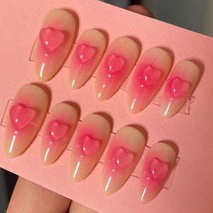 Nude rose fake nails - Etsy France