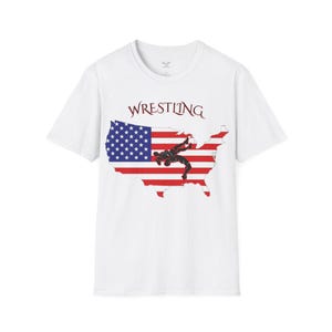 Unisex Softstyle T-Shirt Customized text on back Wrestler Wrestling USA freestyle folkstyle collegiate custom