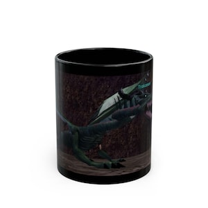Ceramic Mug, Everquest Game Character Trakanon the Dragon, Black Coffee Cup, Fantasy Gamer Gift, Gaming Tea Mug, Video Game Lover Gift
