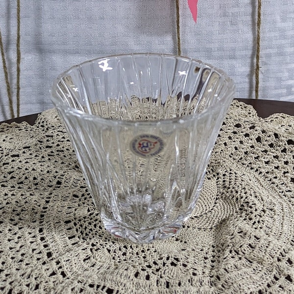 Crystal 24% cut candle holder, Votive, or small vase in excellent condition