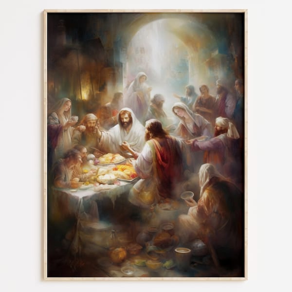 Jesus Feeds the 5000 Wall Art - Etsy