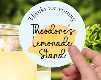 Personalized Lemonade Stand Stickers: Printable Logo Decal (Digital Download)