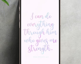 Motivational Bible Verse Wallpaper: Christian Phone Background (Digital Download)