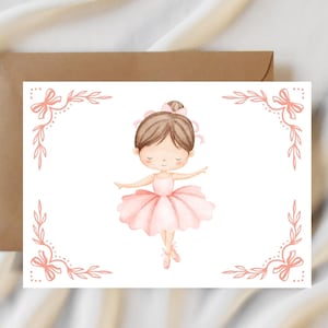 Ballet Teacher Thank You Card – Pink Ballerina Printable (5x7) (Digital Download)