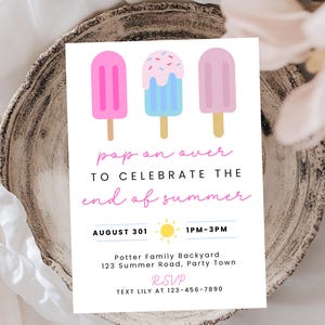 End of Summer Party Invitation: Labor Day BBQ, Pool Party (Canva Template, Digital Download)