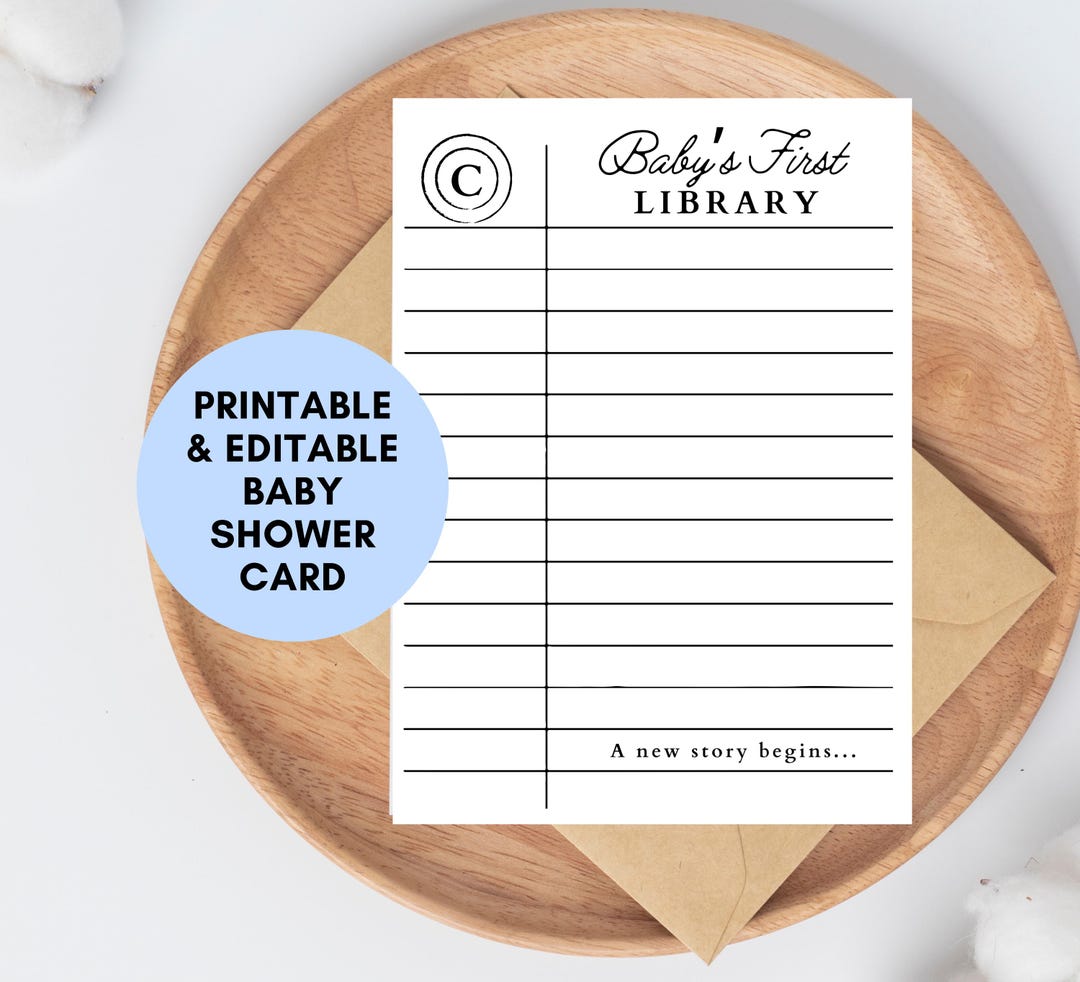 Baby's First Library Card Shower Card – Gender Neutral Congratulations ...