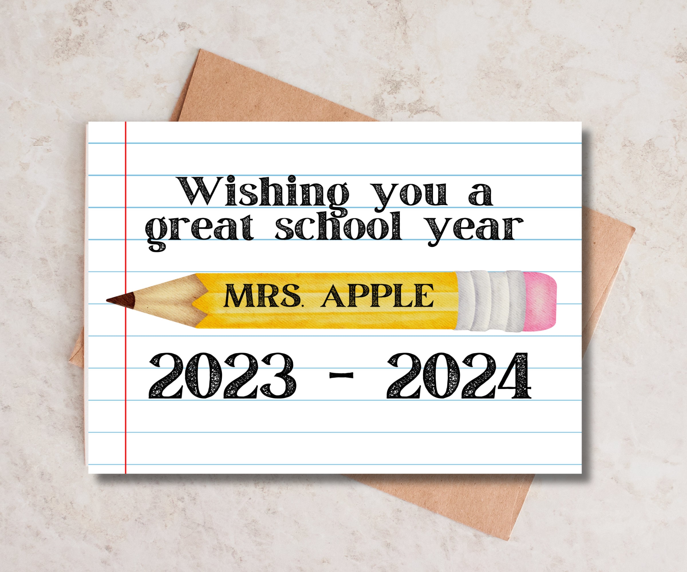 First Day of School Card for Teacher Printable Card for - Etsy