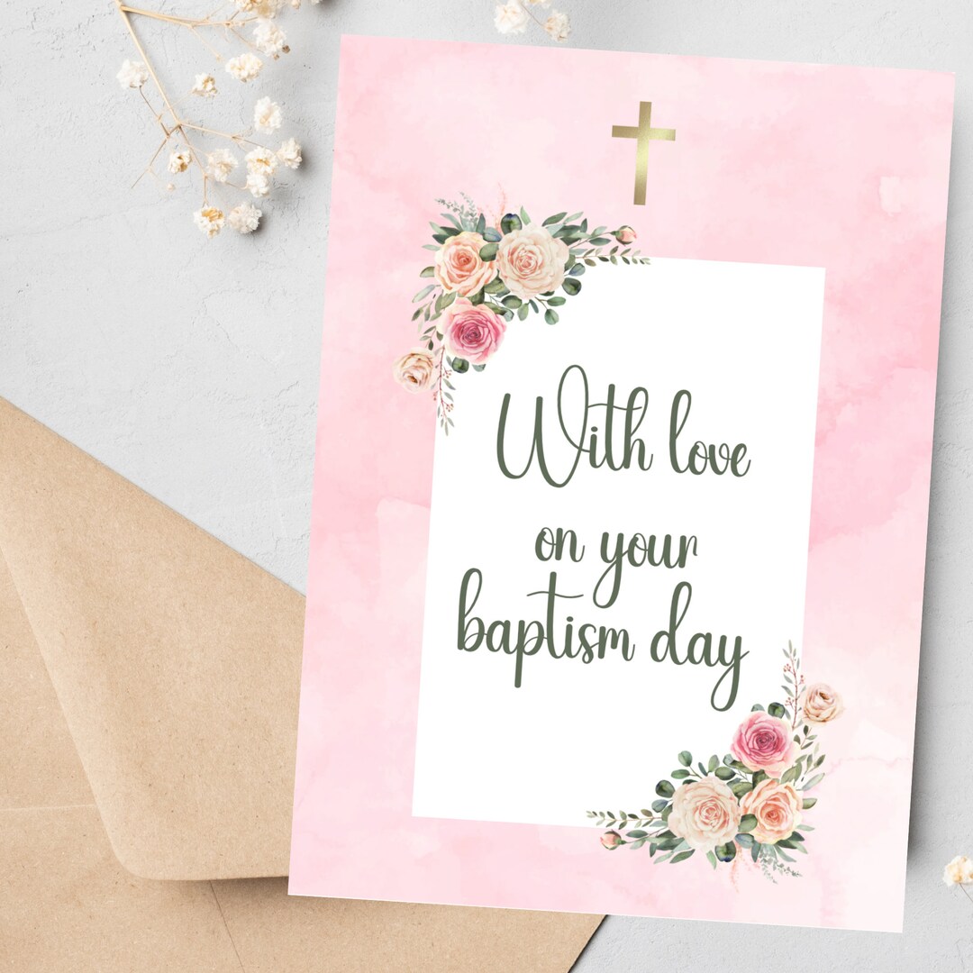 Printable Baptism Congratulations Card for Christening - Etsy