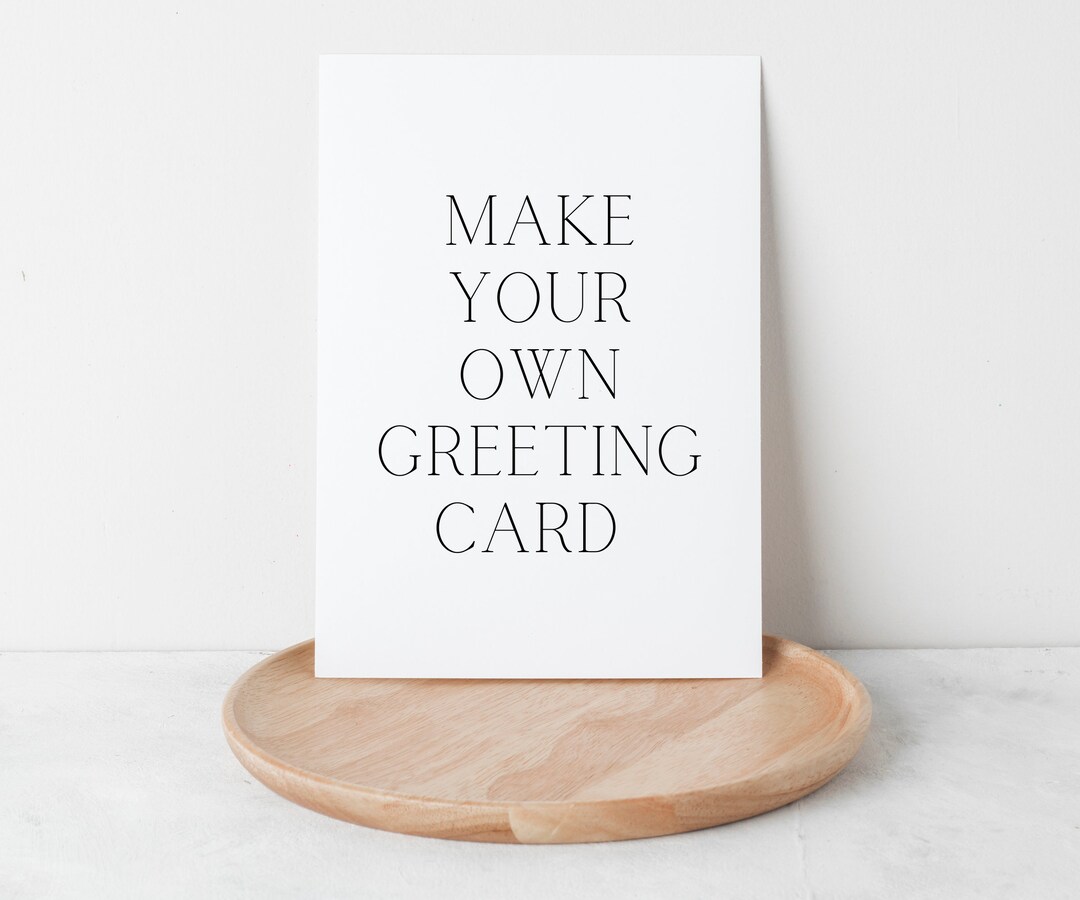 Card Template to Print Your Own Card DIY Birthday Card - Etsy