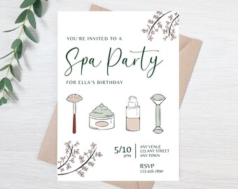 Kids Spa Party Invitation Mani Pedi Party Invitation Pedicure Party Invitation Kids Skincare Party