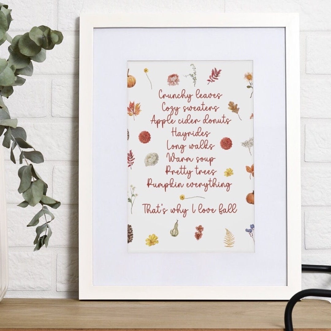 Fall Decor Wall Art for Fall Poster Printable Autumn Etsy